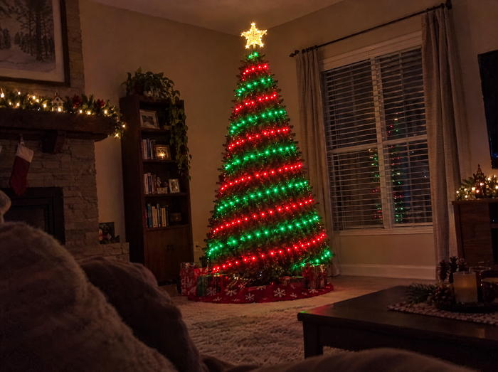 Customer photo of the lights on their tree